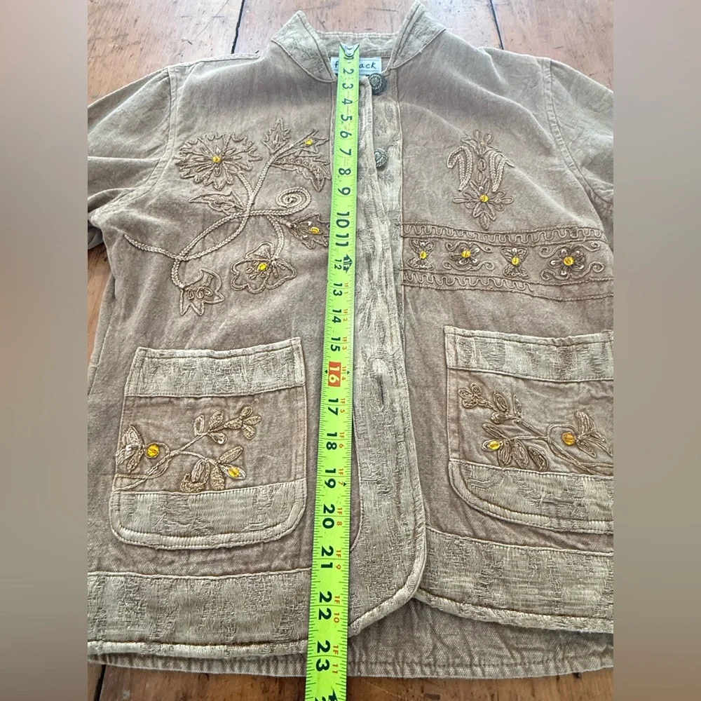 Flashback 100% Cotton Gold Embroidered Jacket